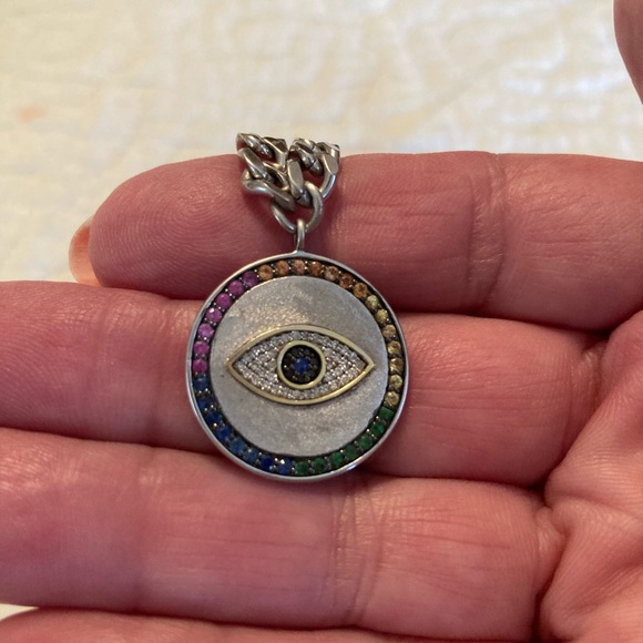Effy Collection Evil Eye multi Sapphire / Diamond Pendant Necklace - Picture 4 of 9